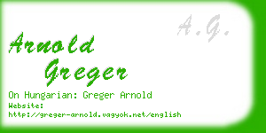 arnold greger business card